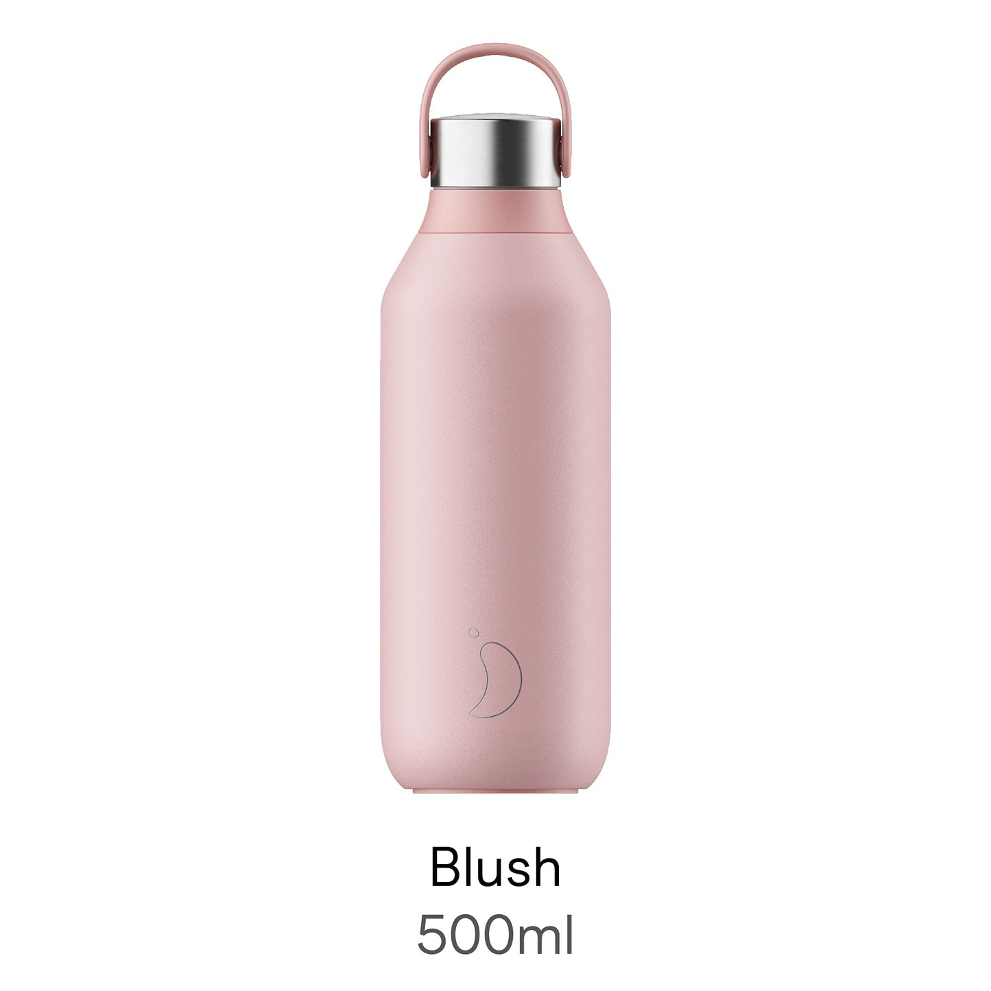 Chilly's Bottle Serie 2 - Botellas térmicas de Acero Inoxidable con gollete Suave y asa - Blush Pink, 500ml