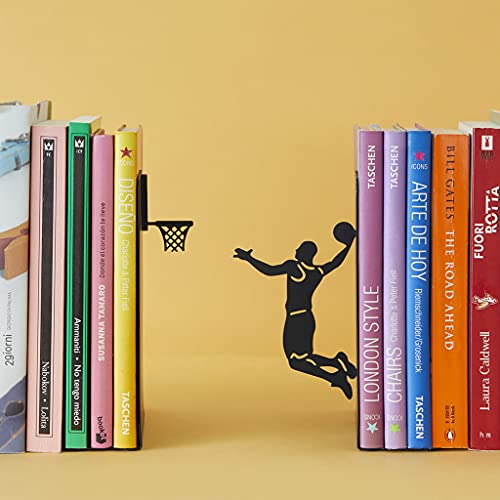 Balvi Sujetalibros Slam Dunk Color Negro Soporte para Libros de Estantería en Forma de Jugador Balonc