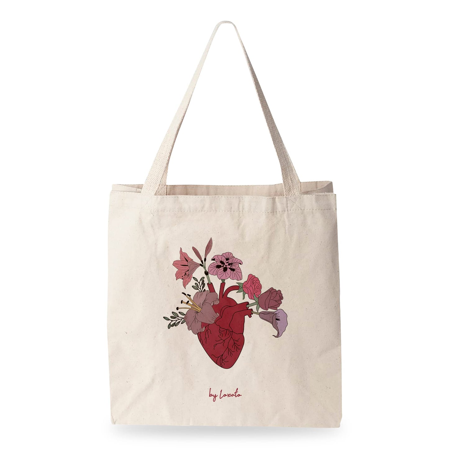 Corazón botánico – Tote con alma floral