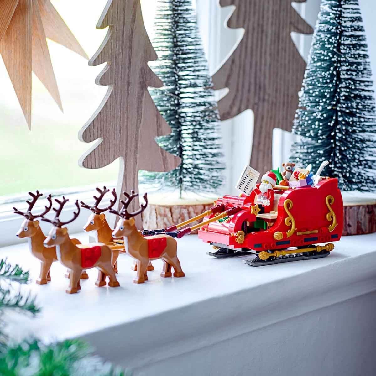 Trineo de Papá Noel LEGO – Regalos, renos y magia lista para montar