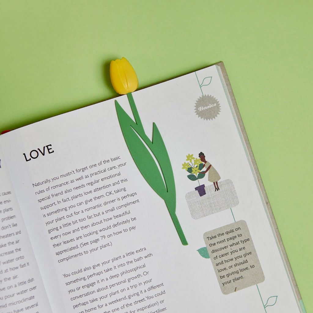 Marcapáginas tulipán – Una flor amarilla que cuida tus lecturas