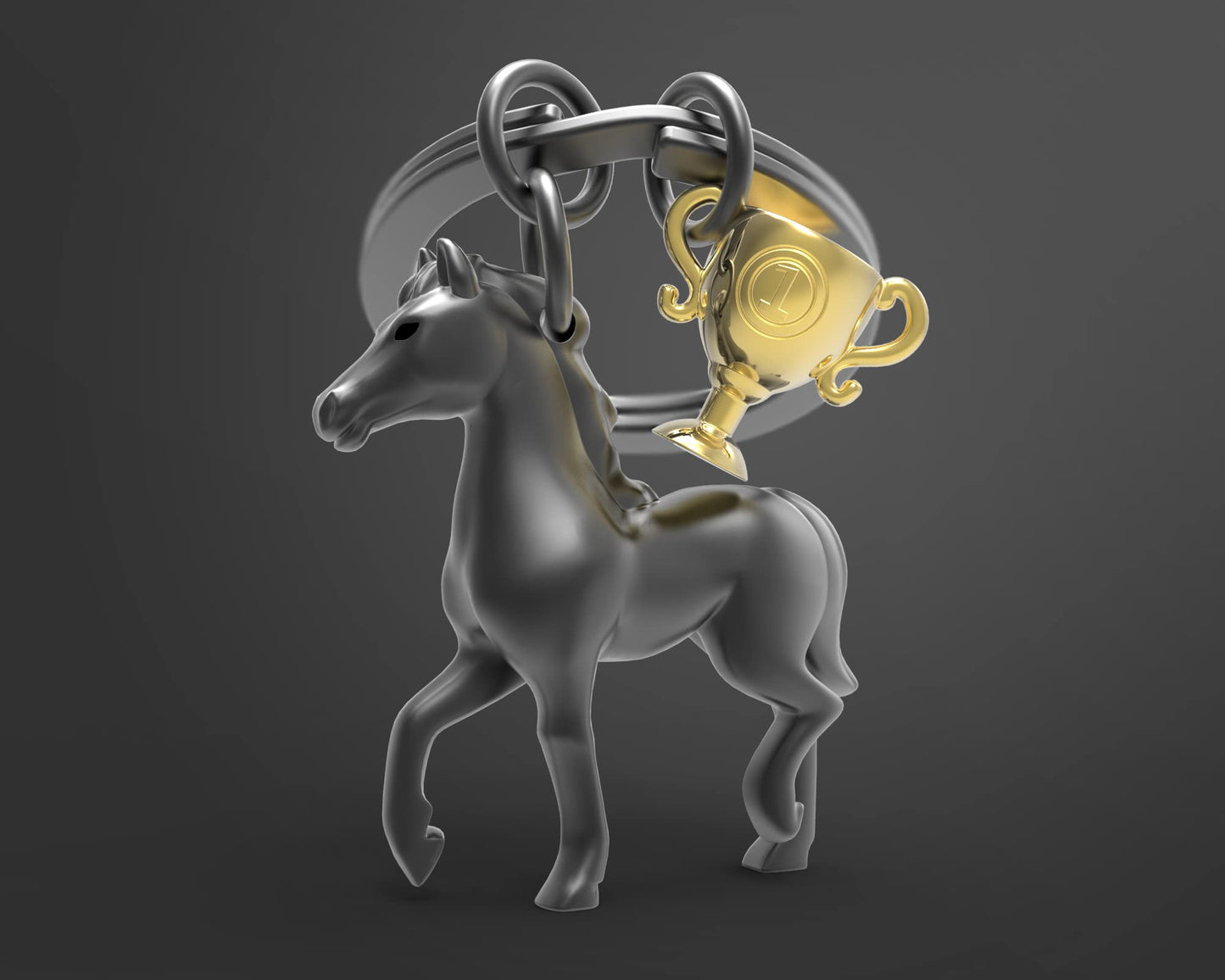 Llavero caballo y trofeo – Espíritu ecuestre en tus llaves