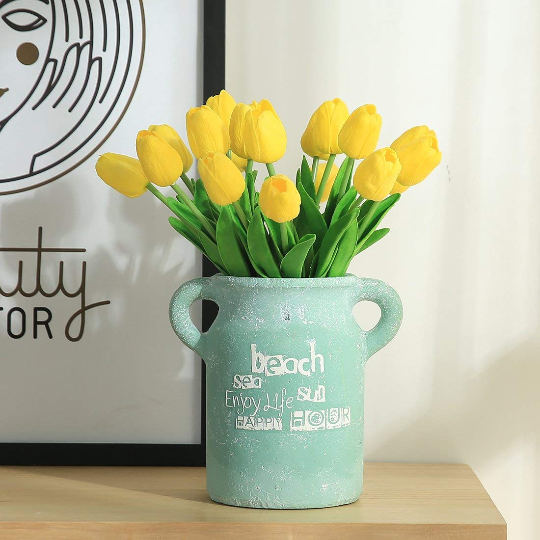Tulipanes realistas – Ramo artificial con toque natural