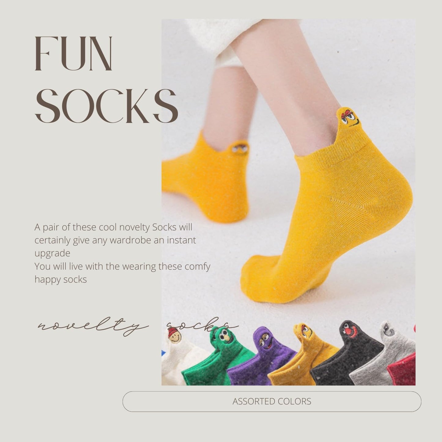 Pack de tobilleros con caras locas – Color, humor y actitud