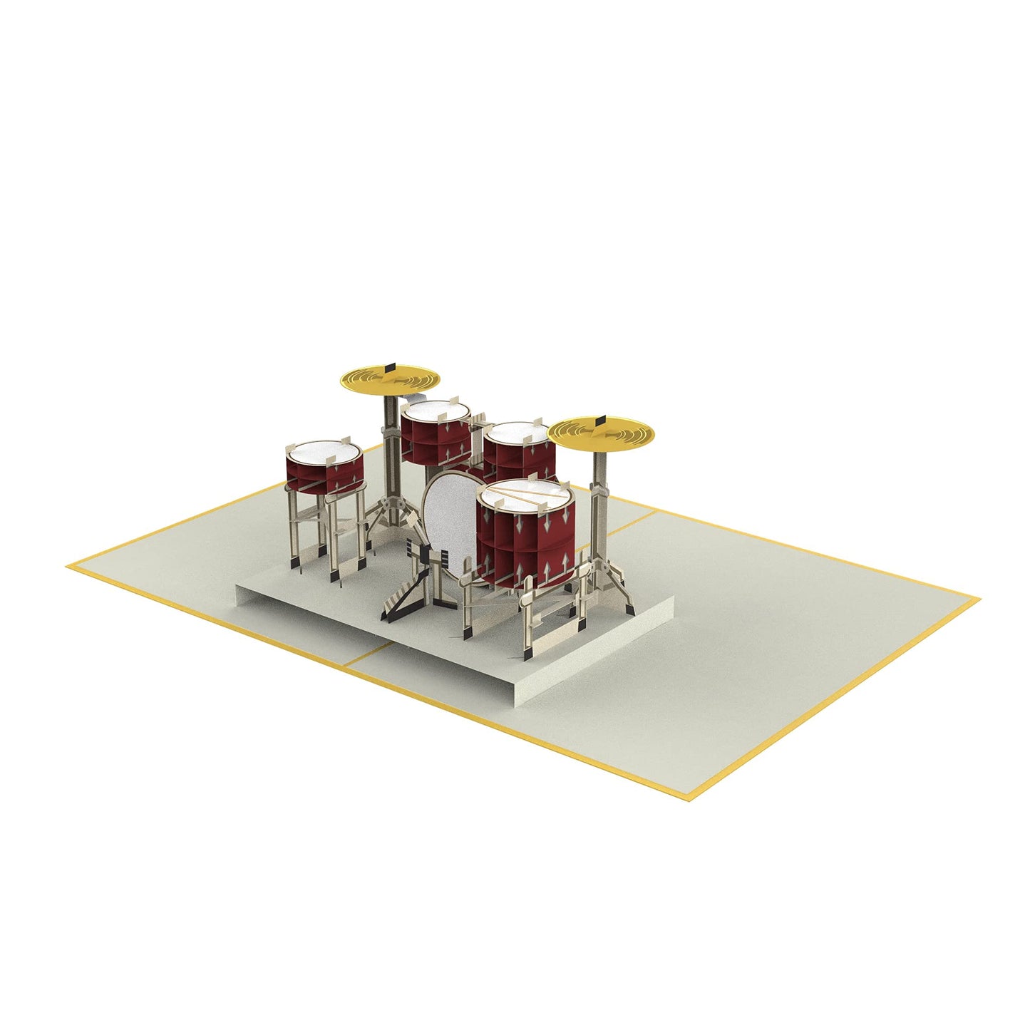Tarjeta pop-up batería – Ritmo en 3D al abrirla