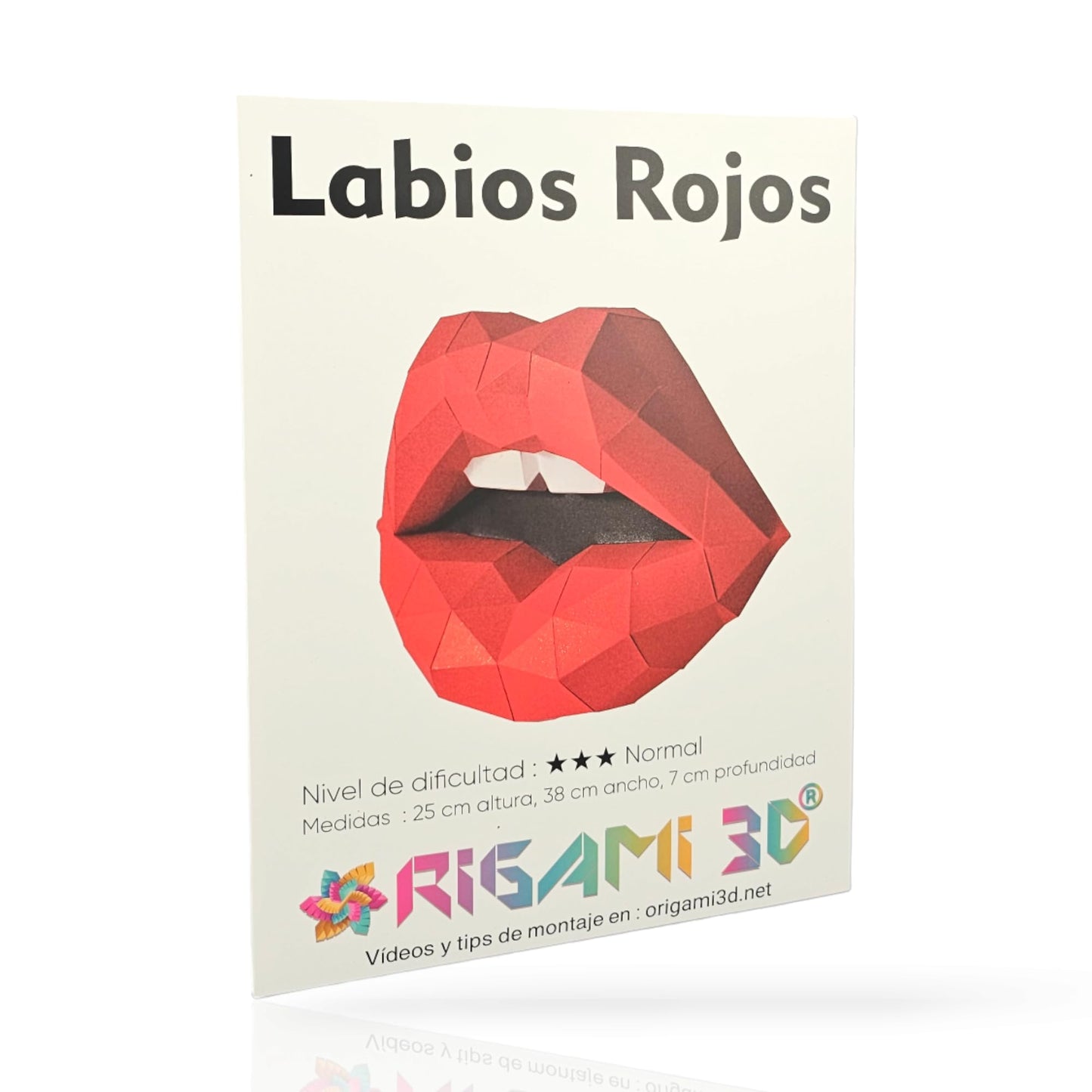 Beso de papel – Origami 3D de labios rojos
