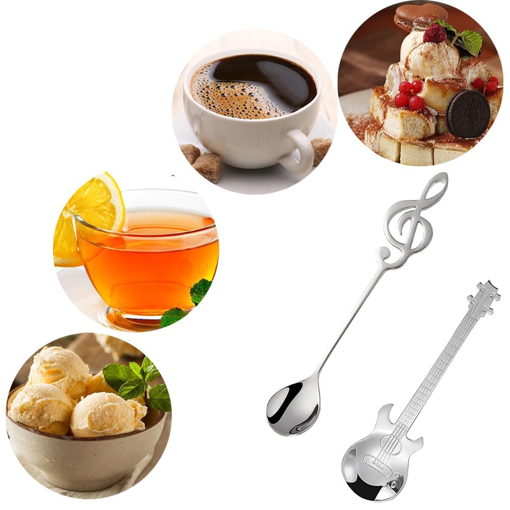 Set de cucharas musicales – Guitarras y notas que endulzan tu café