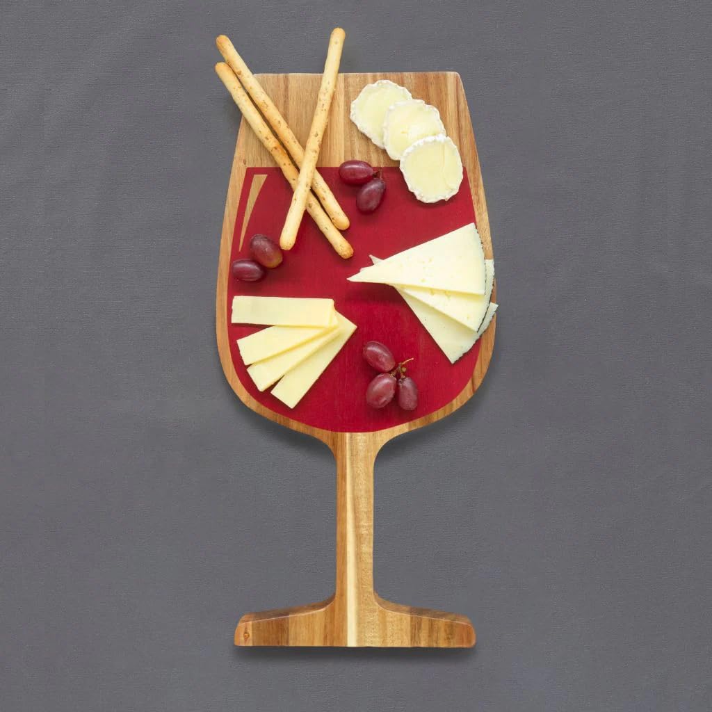 Tabla gourmet con forma de copa – Queso, vino y diseño en uno