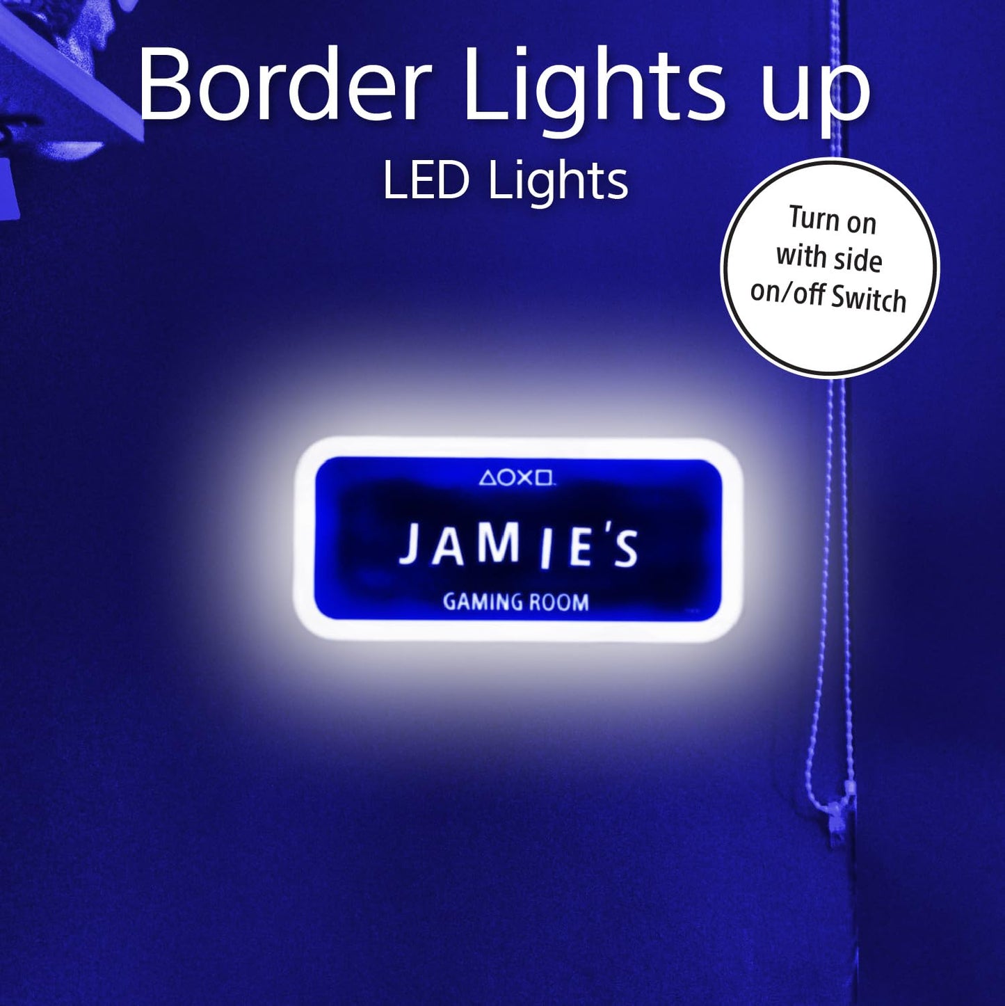Letrero LED PlayStation personalizable – Tu nombre con luz gamer