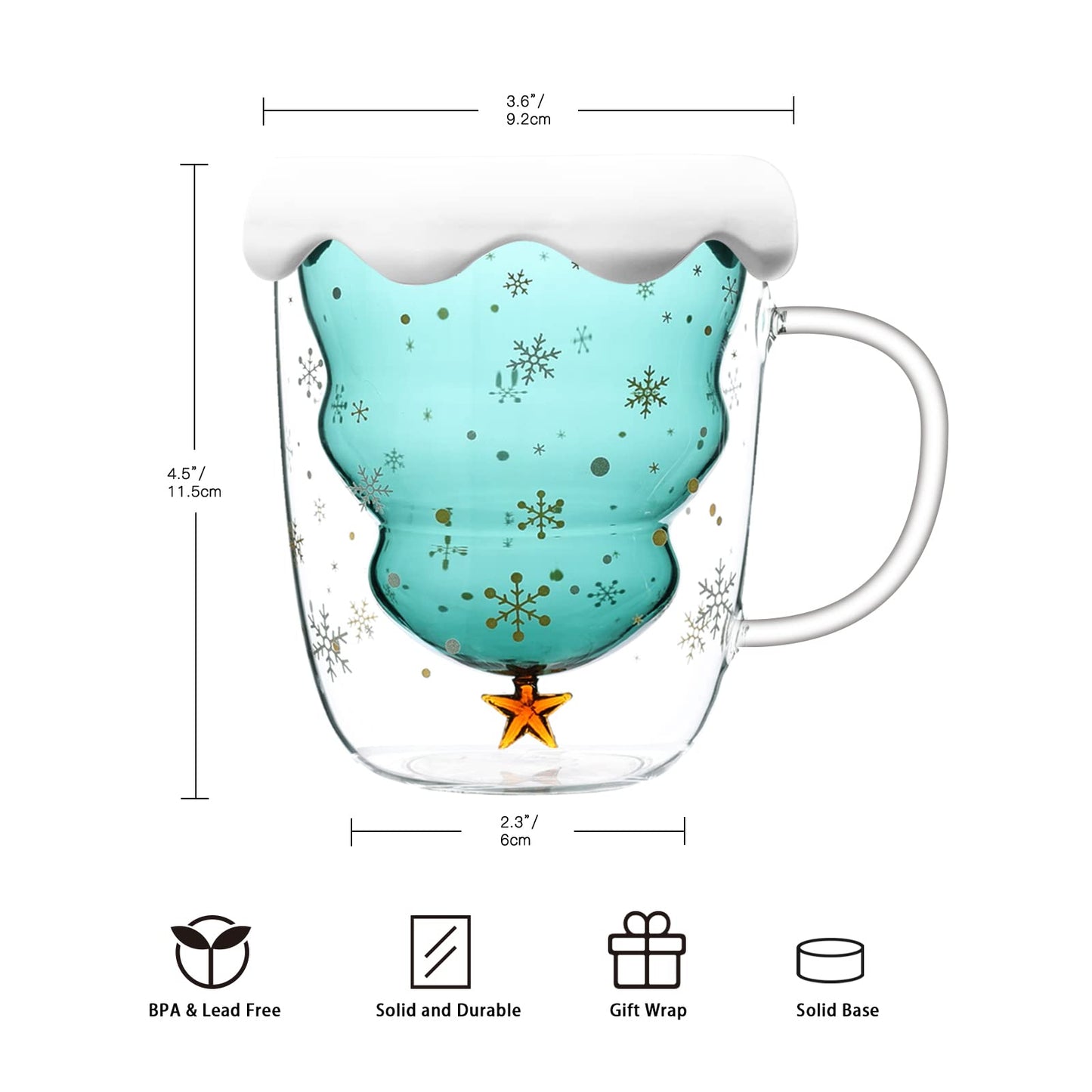 Tazas árbol de navidad – Diseño navideño con tapa incluida