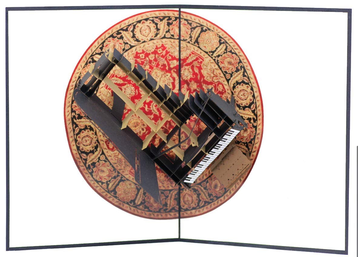 Tarjeta pop-up piano – Una nota elegante al abrirla