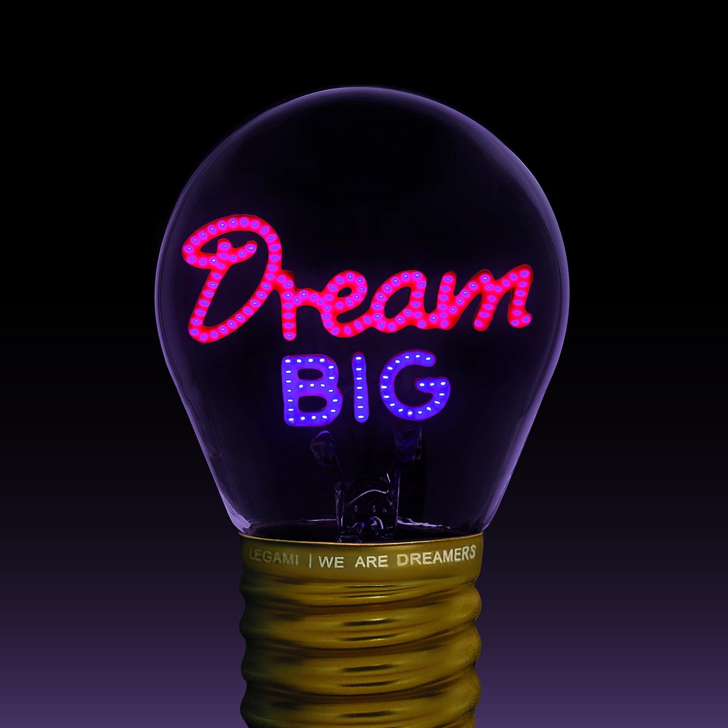 Lámpara bombilla “Dream Big” – Luz suave para grandes ideas