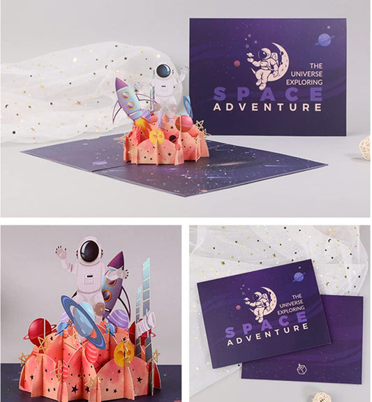 Un pequeño paso – Tarjeta sorpresa con astronauta en 3D