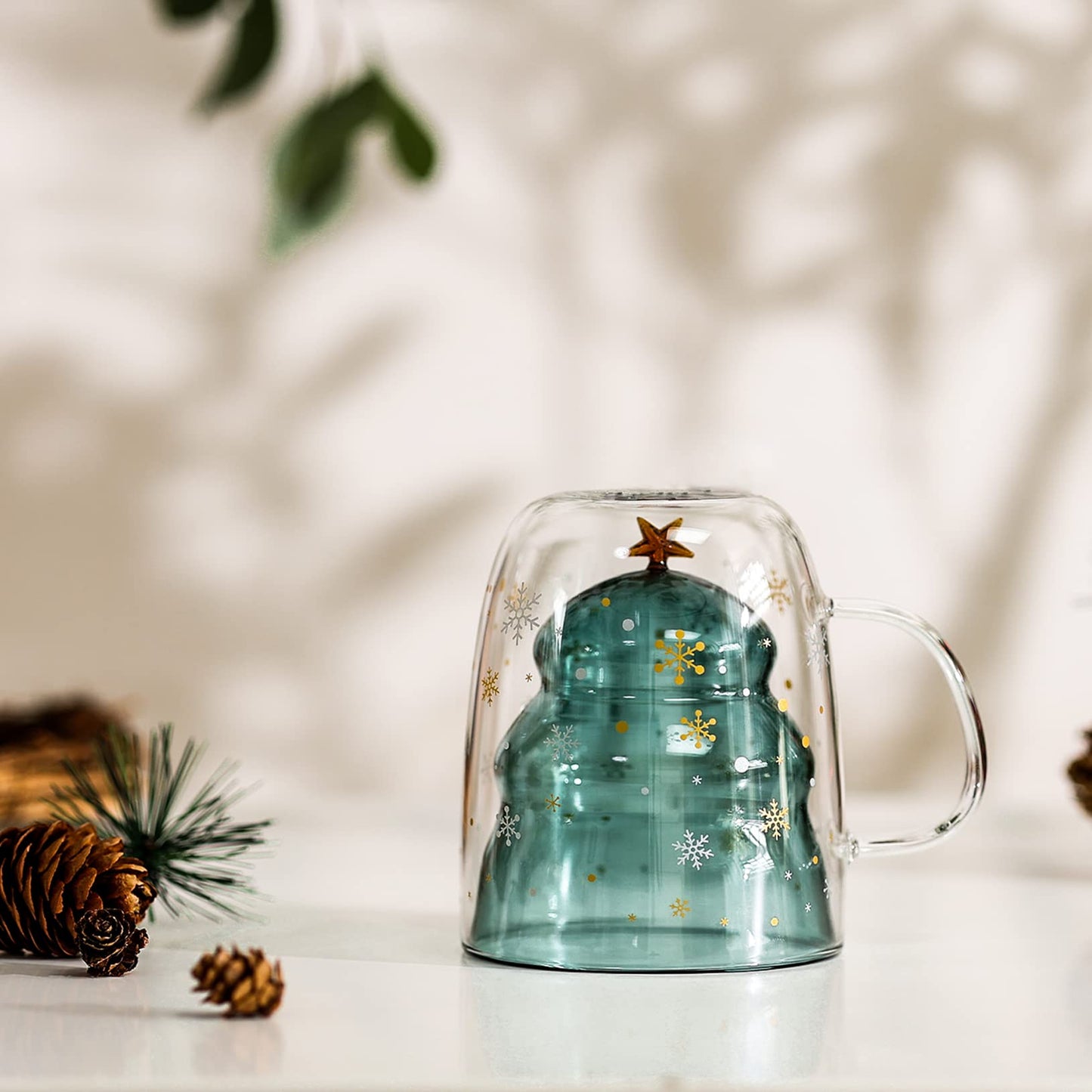 Tazas árbol de navidad – Diseño navideño con tapa incluida