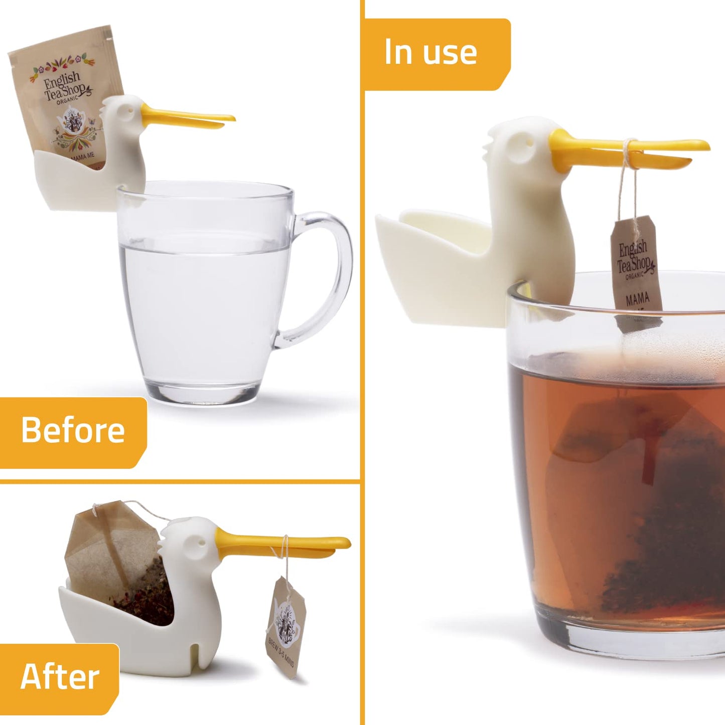 Soporte para bolsitas de té Pelicup – El pelícano que cuida tu infusión