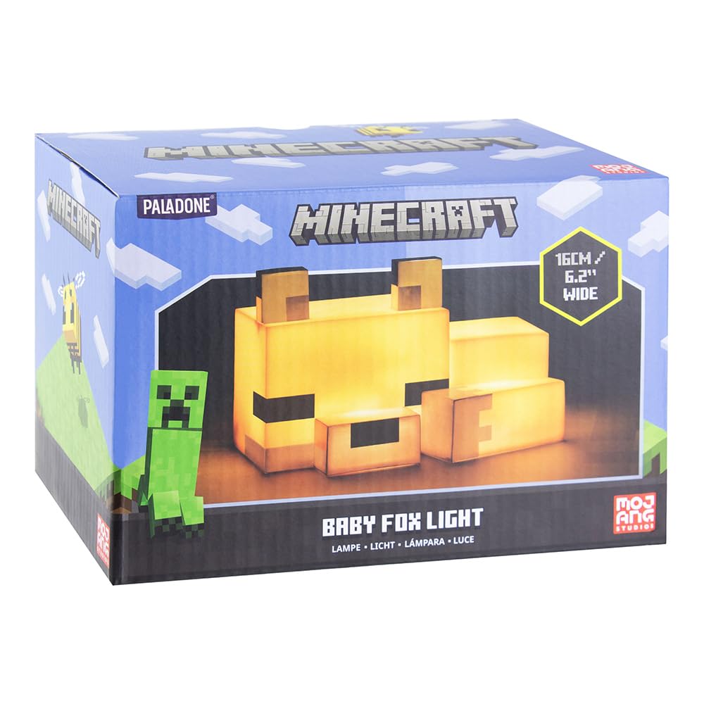 Lámpara zorro Minecraft – Luz nocturna con espíritu cuadrado