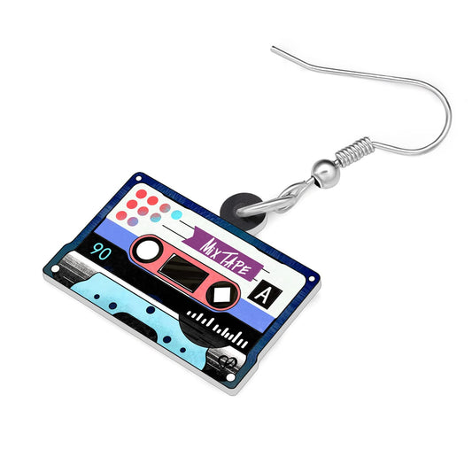 Pendientes Radio Vintage Morada – Ritmo ochentero a todo color