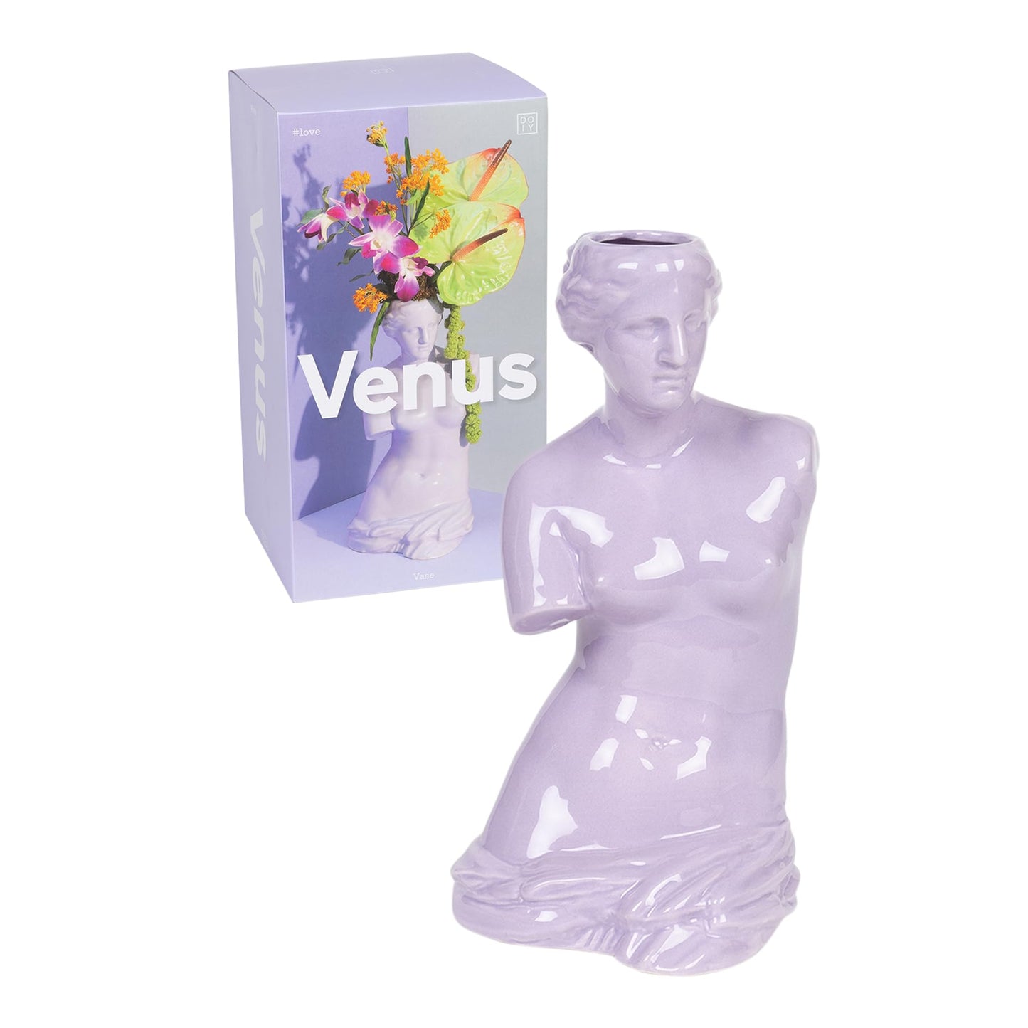 Jarrón Venus lila – Flores con toque mitológico