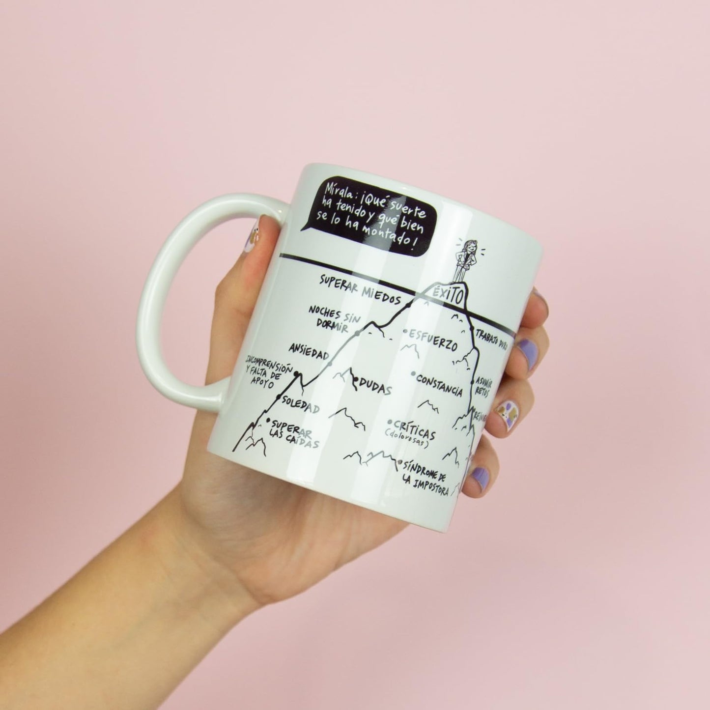 Tener éxito – Taza motivadora con curvas