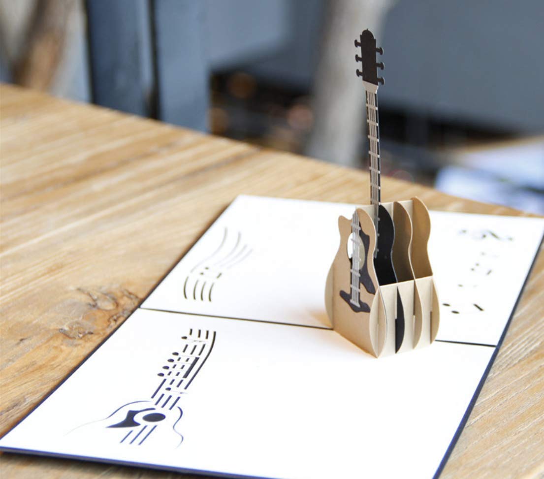 Melodía sorpresa – Tarjeta con guitarra que salta al abrirse
