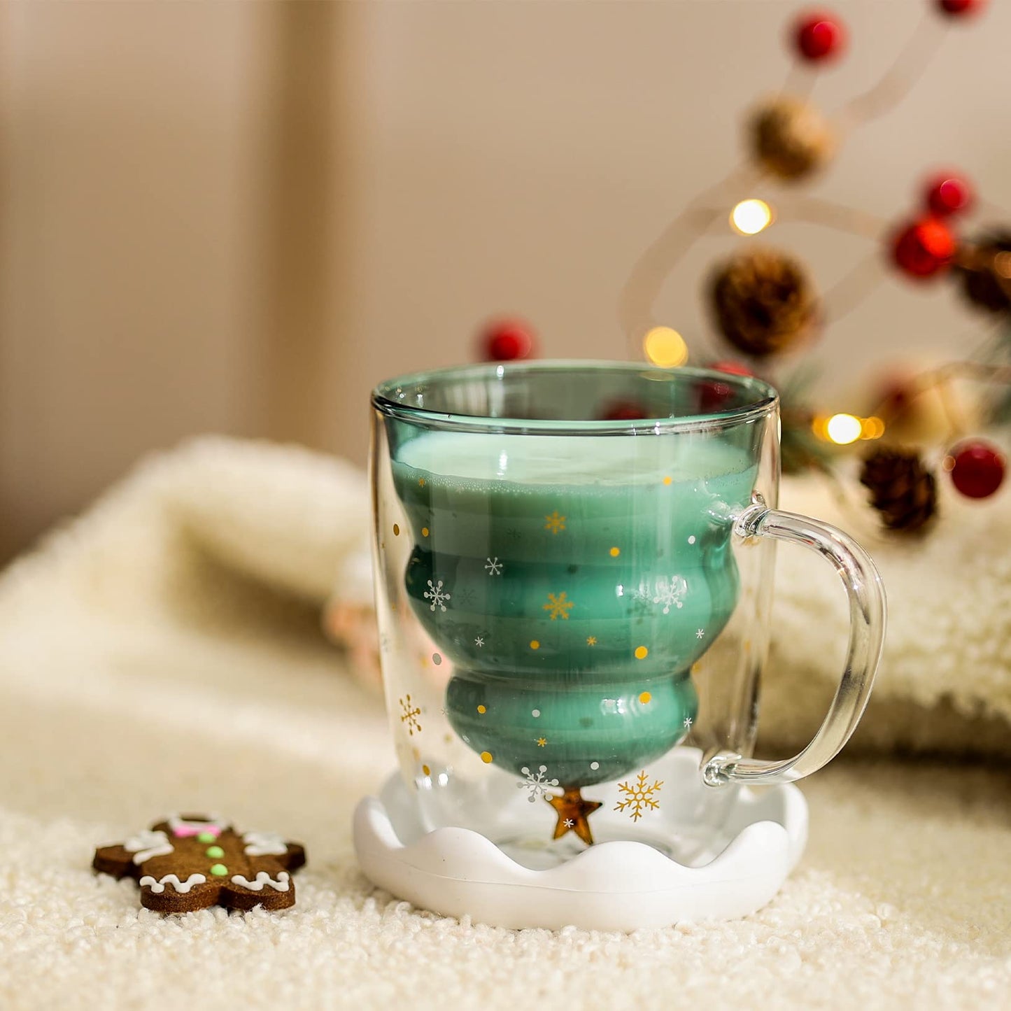Tazas árbol de navidad – Diseño navideño con tapa incluida