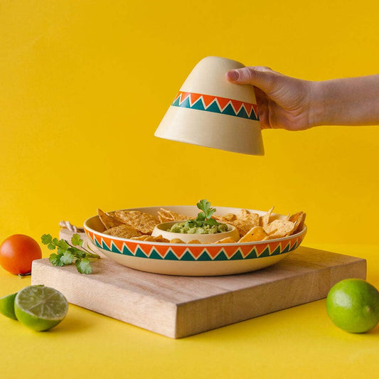 Plato para nachos – Con forma de sombrero y espacio para guacamole