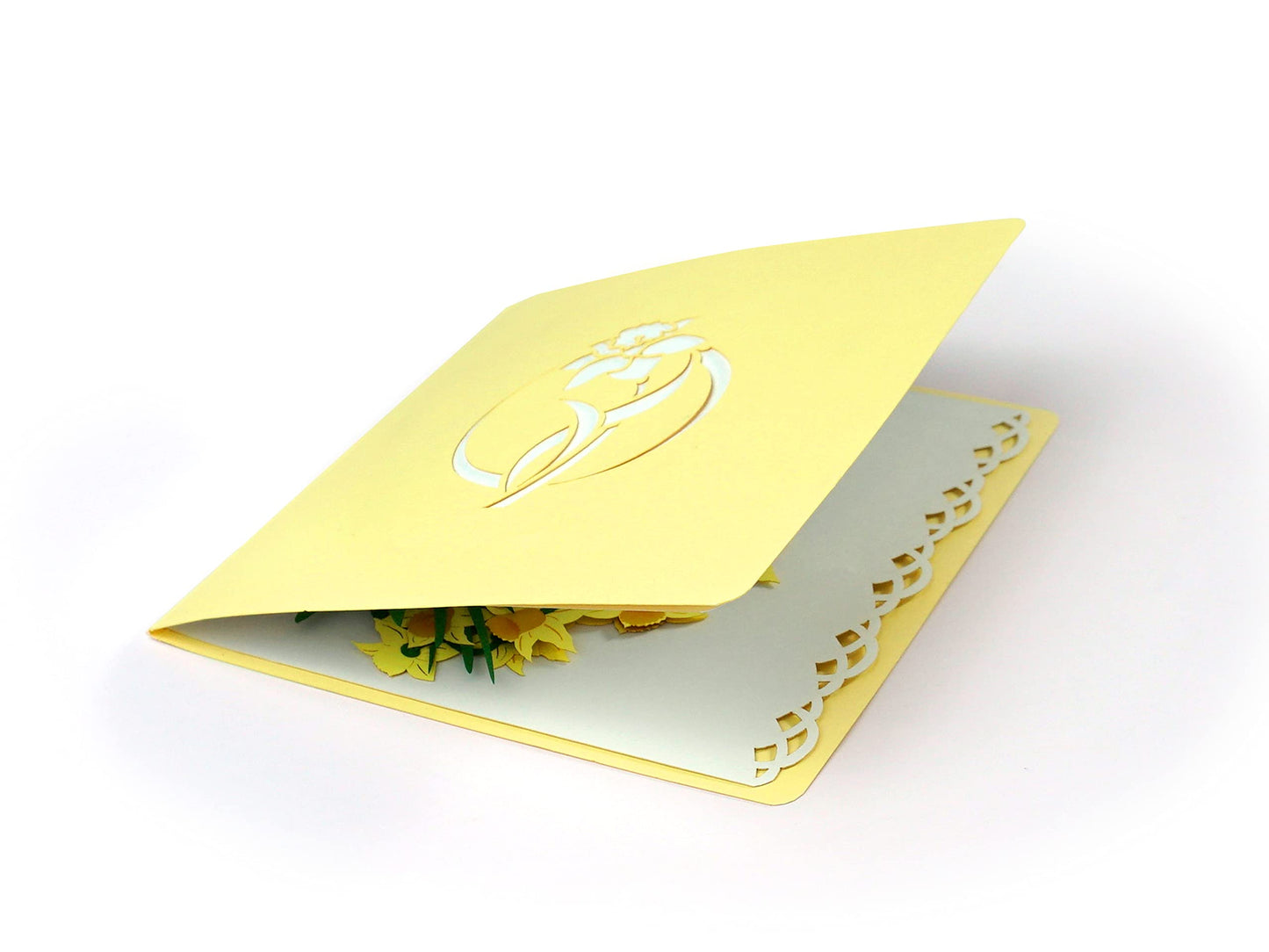 Tarjeta narciso 3D – Delicadeza en tres dimensiones