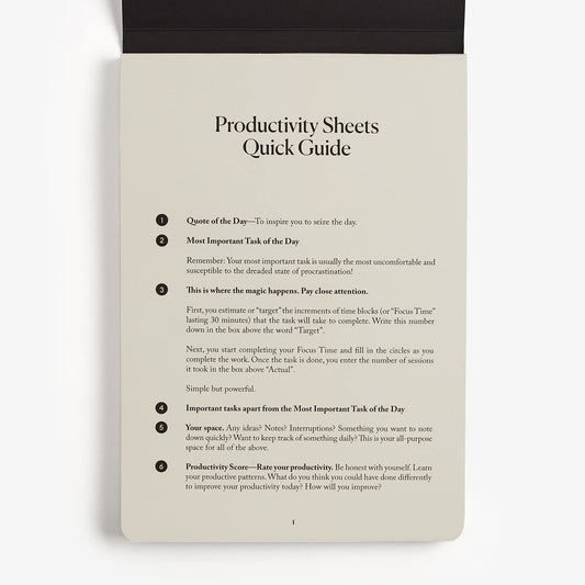 Productivity Sheets – Organiza tu jornada con hojas sueltas