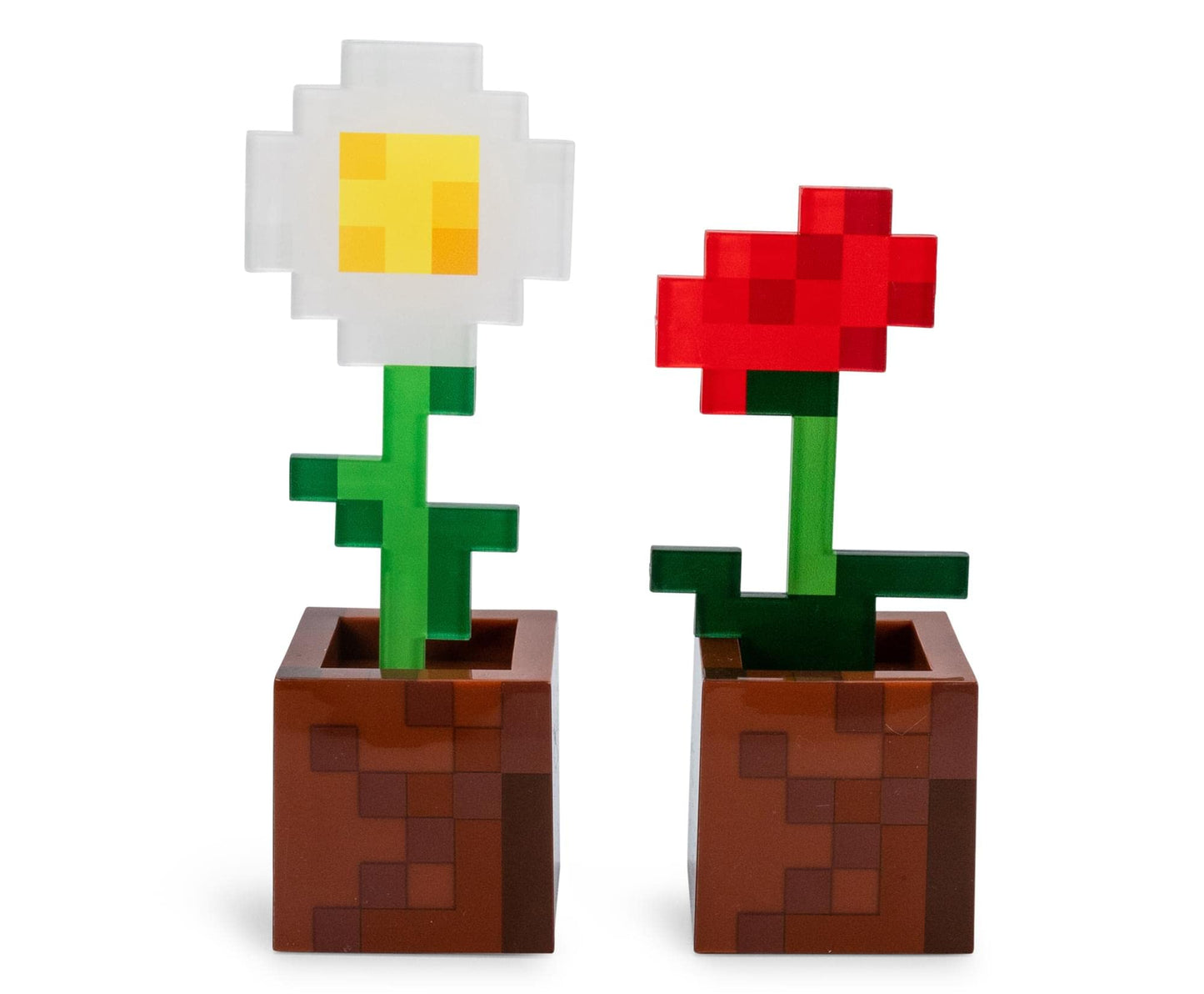 Minecraft Daisy y Poppy – Flores pixeladas que brillan en tu mundo