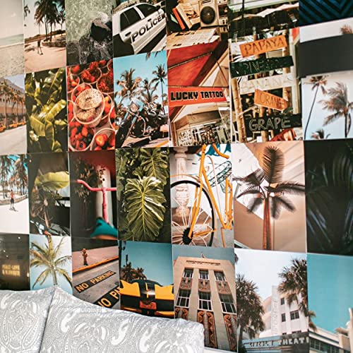 Láminas collage Miami – Pared con vibra tropical urbana