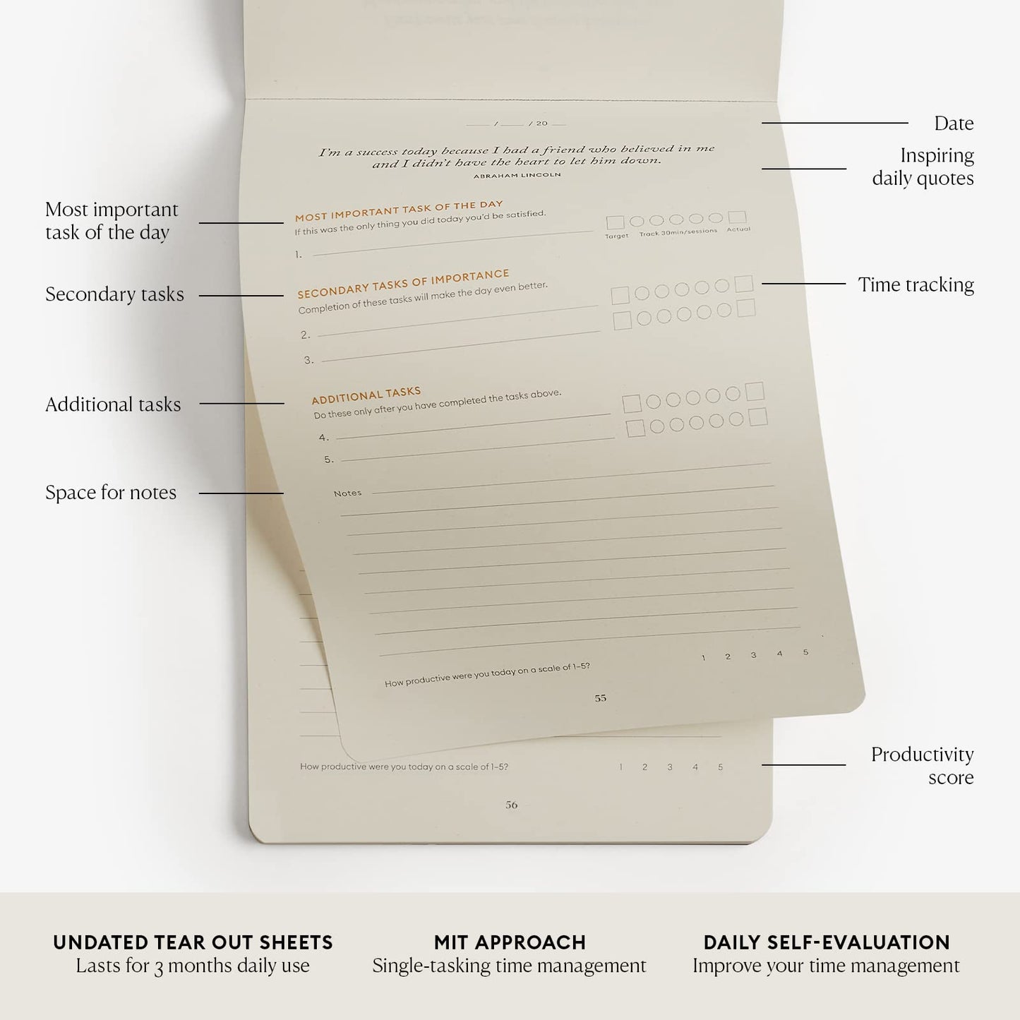 Productivity Sheets – Organiza tu jornada con hojas sueltas