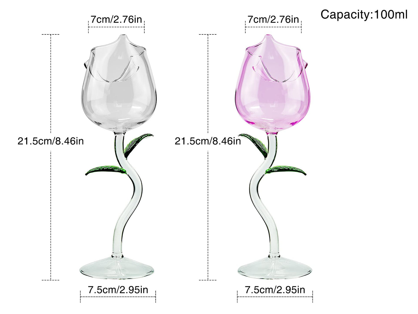 Copas de vino en forma de rosa – Brinda con flores que no se marchitan