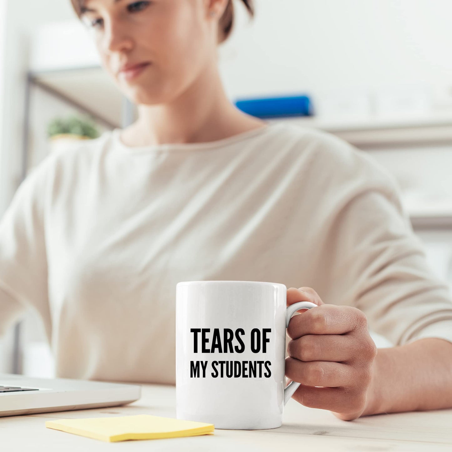 Panvola 'Tears of My Students ' Taza para profesor, divertido regalo de graduación para profesor instructor de física, química, cálculo taza de café de cerámica (11 oz, blanco)