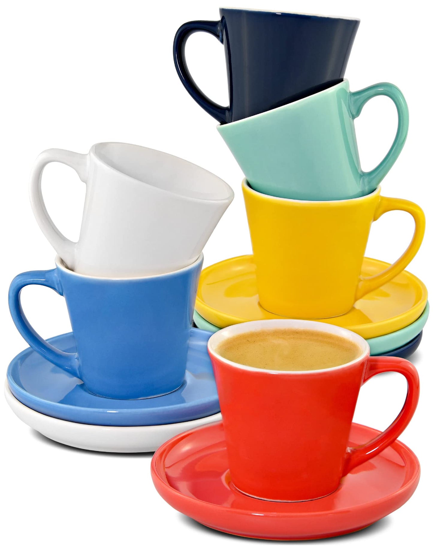 Juego de tazas de espresso – 6 colores para despertar tus mañanas