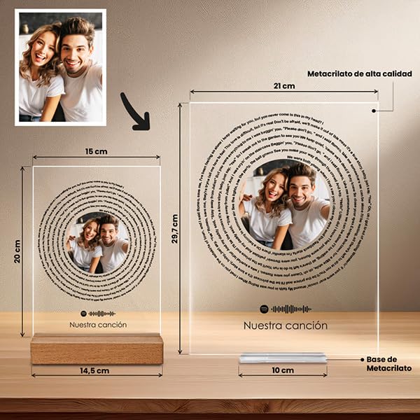 Placa con foto y canción personalizada – Tu banda sonora hecha regalo