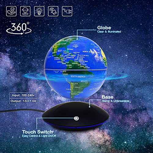 Globo terráqueo flotante – El mundo suspendido en tu escritorio