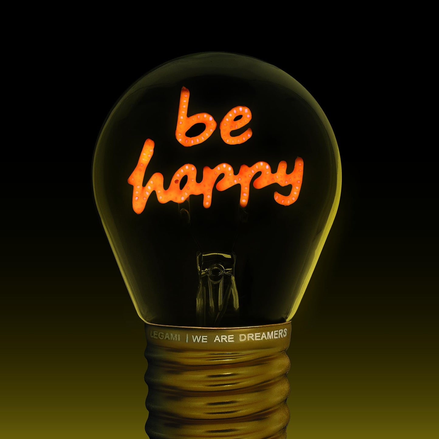 Lámpara bombilla “Be Happy” – Una chispa de alegría en tu rincón favorito