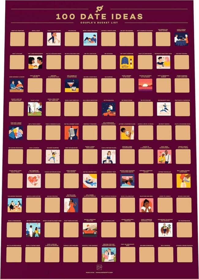 100 planes románticos– Póster para rascar en pareja
