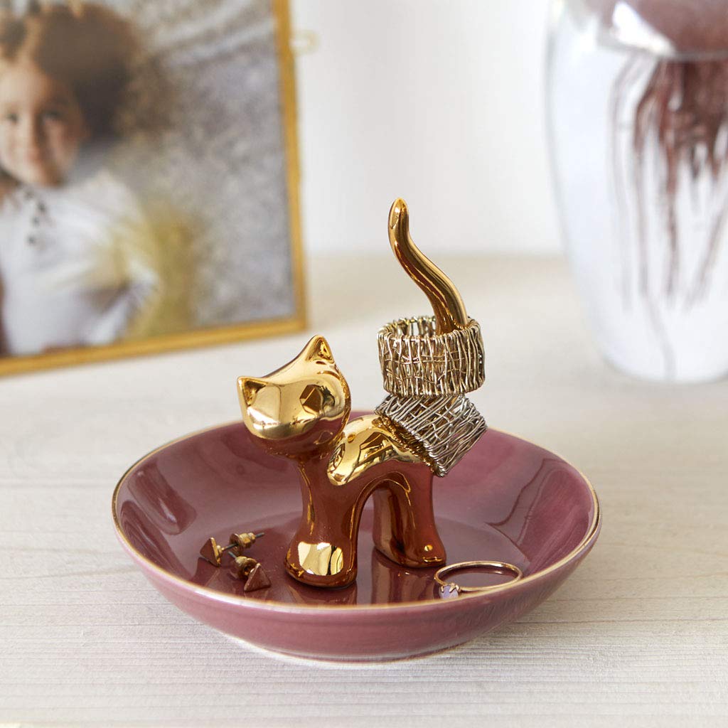 Porta-anillos gato dorado – Joyas bien acompañadas