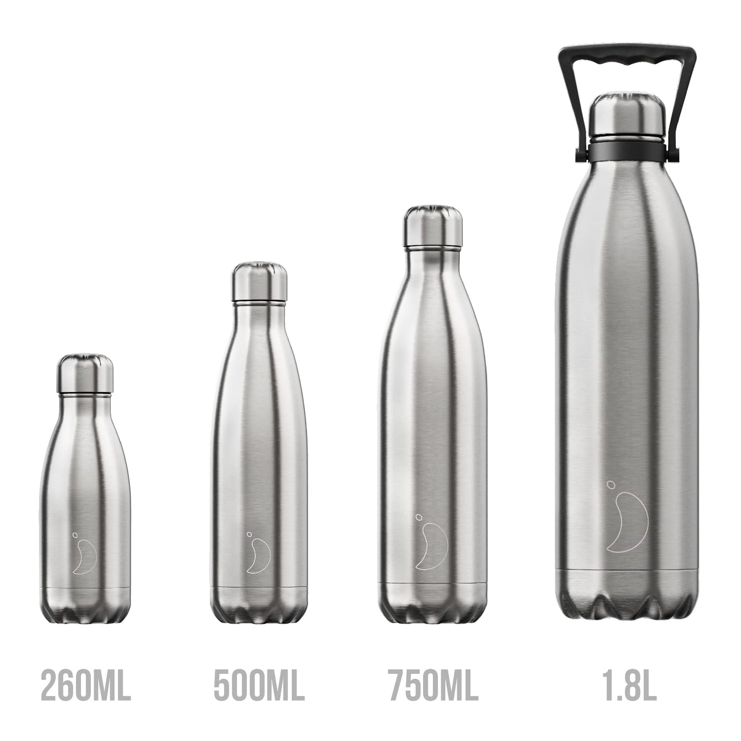 Botella De Agua De Chilly's - Acero Inoxidable y Reutilizable - Prueba de Fugas, Libre de transpiración - Acero Inoxidable - 500ml