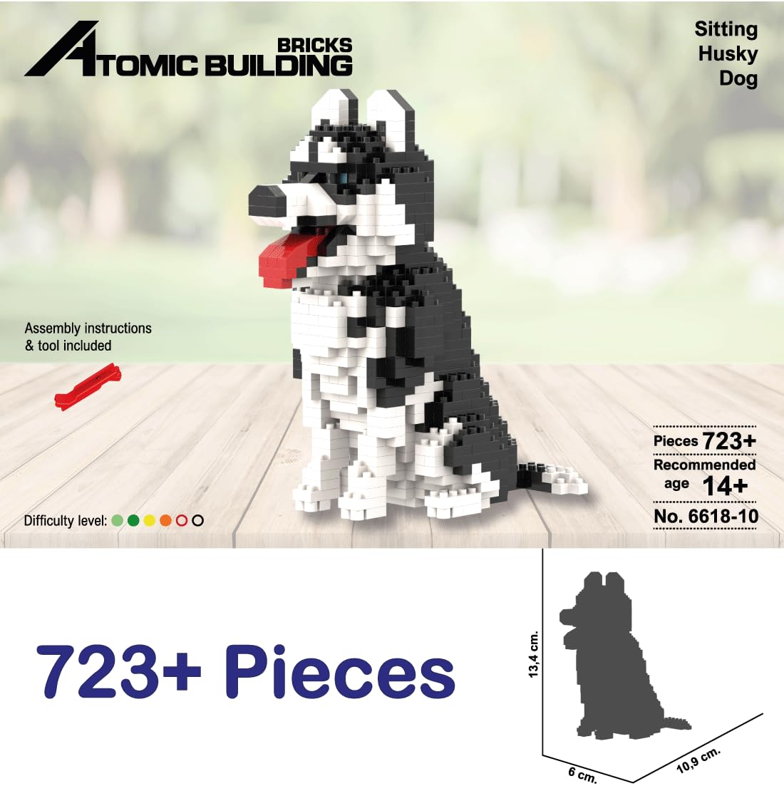 Mini Husky en piezas – Figura de bloques para montar y decorar