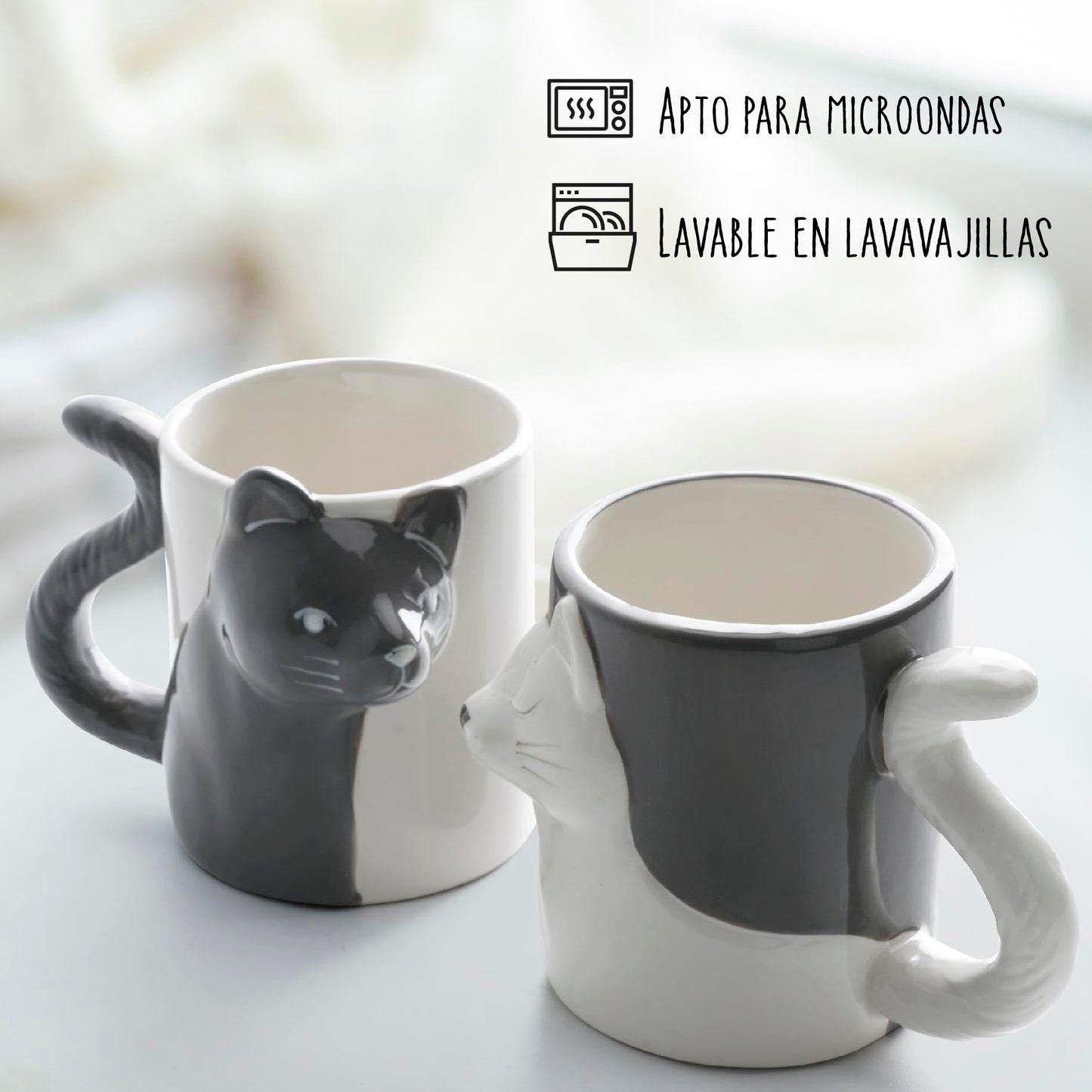 Pack 2 tazas gato – Café con compañía felina