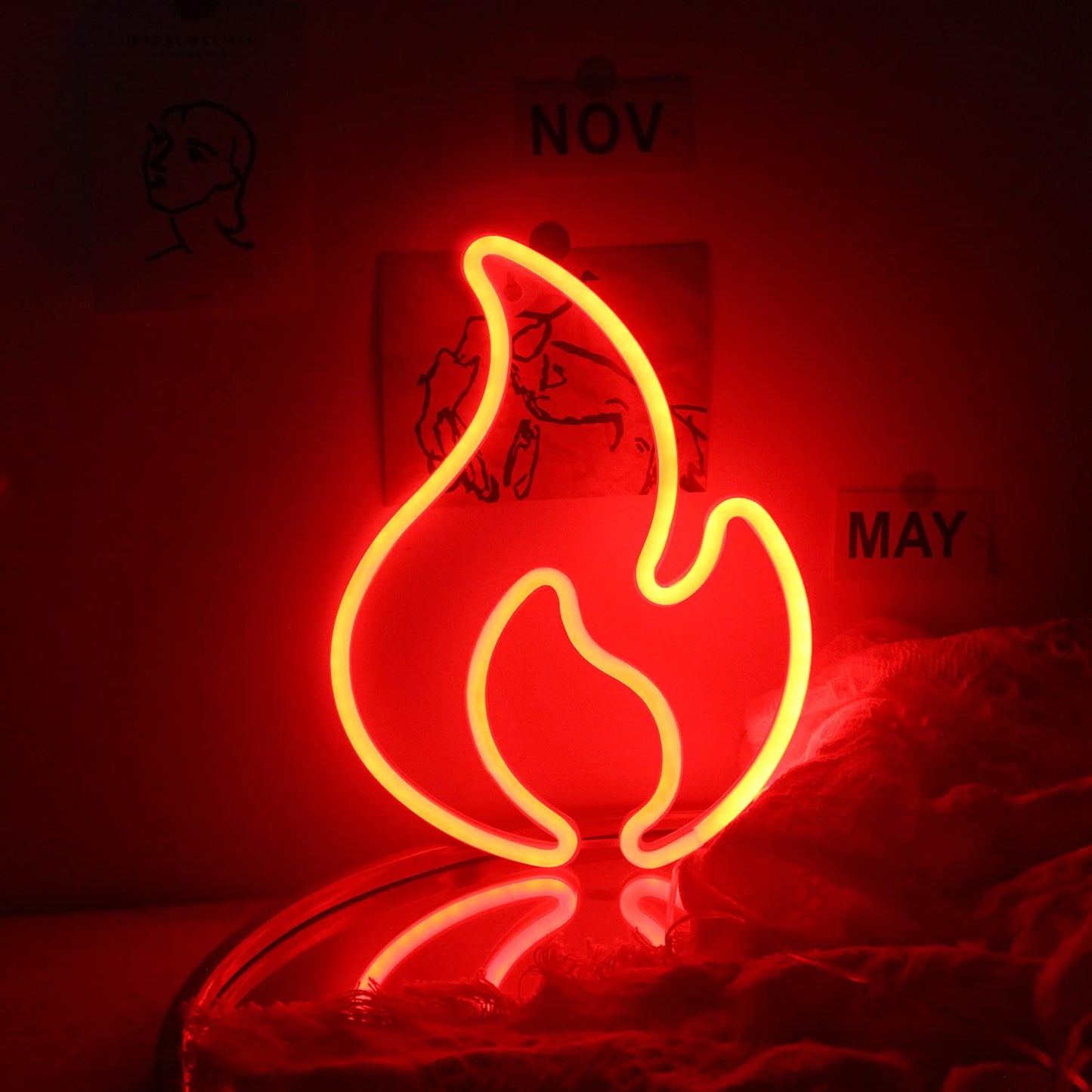 Llama de neón ardiente – Vibra tu espacio