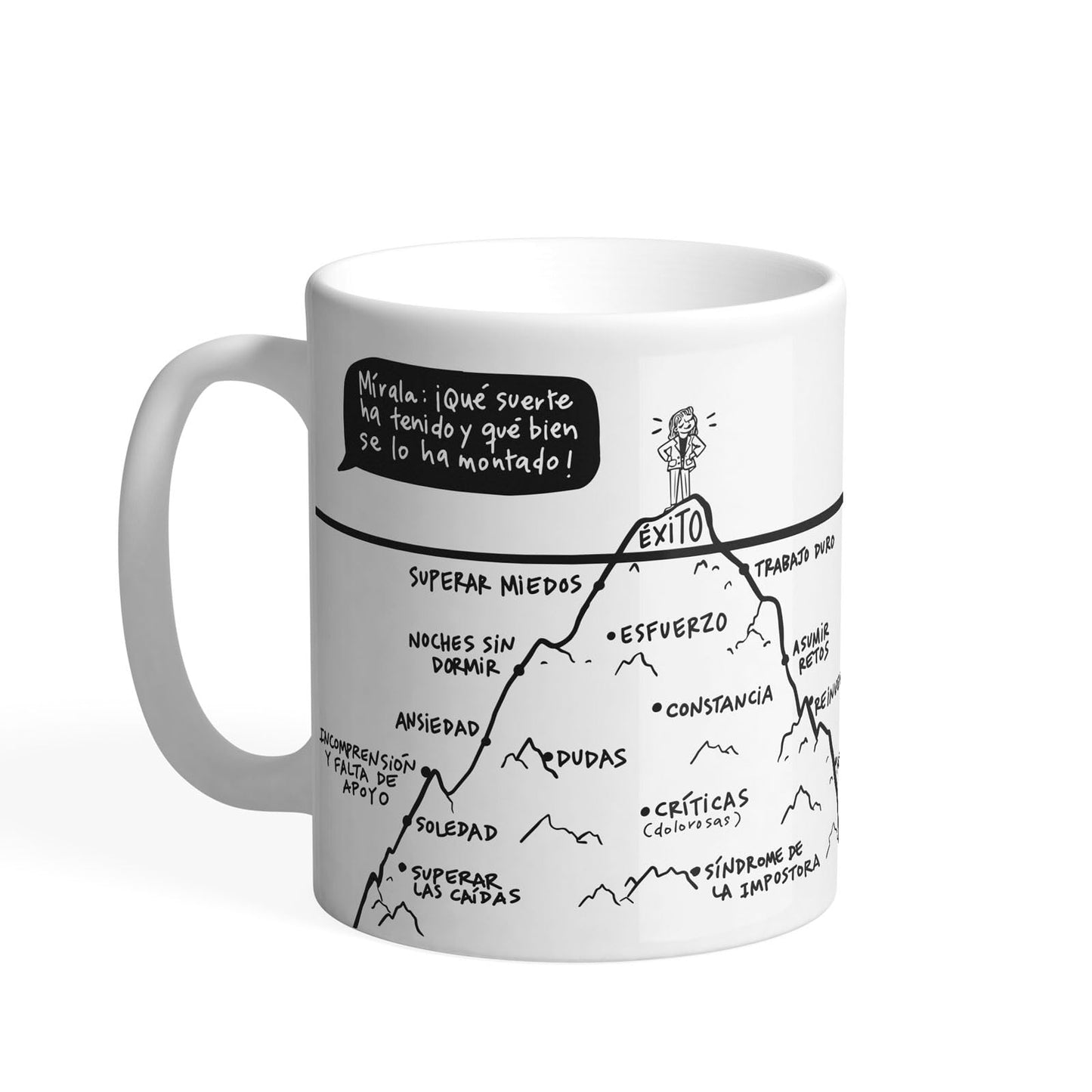Tener éxito – Taza motivadora con curvas