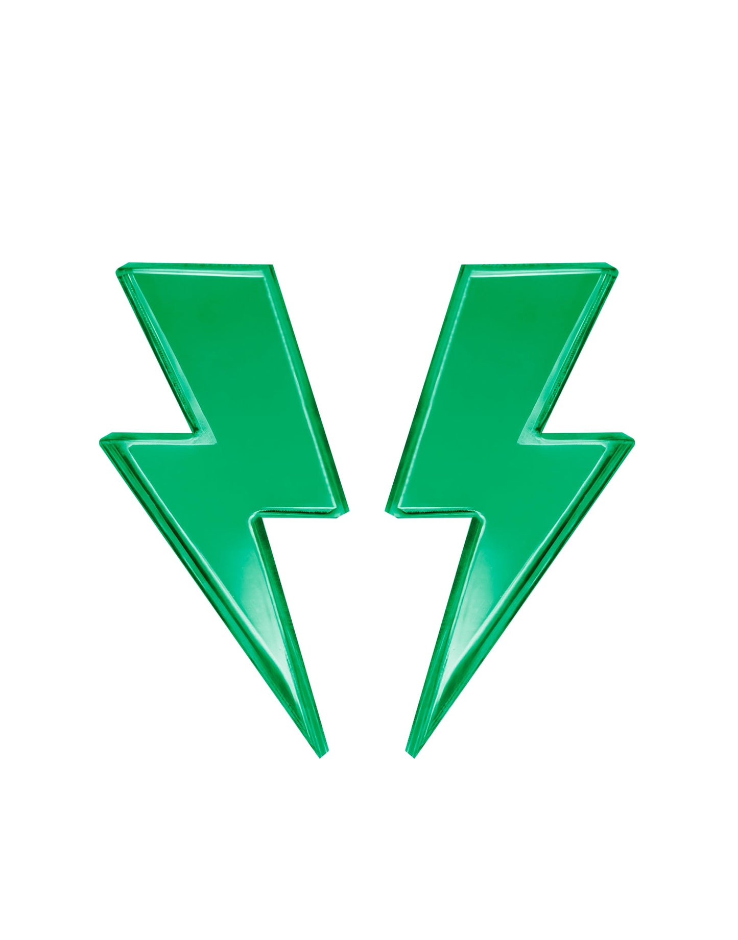 Pendientes Rayo Metacrilato Verde – Un Chispazo de Energía Vibrante