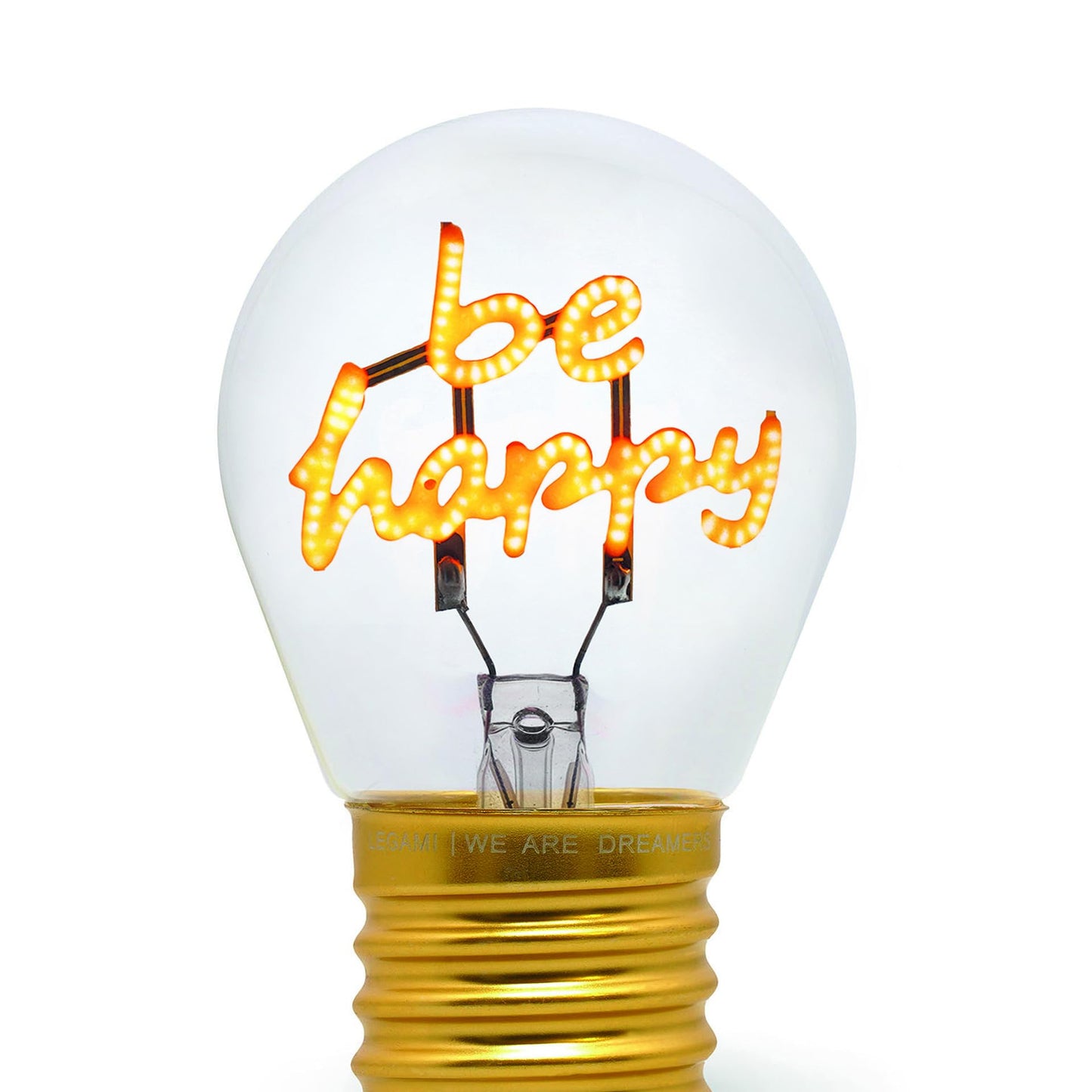 Lámpara bombilla “Be Happy” – Una chispa de alegría en tu rincón favorito