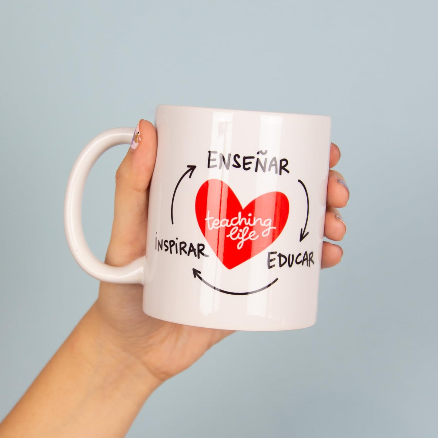 Pedrita Parker Taza desayuno para Profes - Enseñar, Inspirar, Educar - Taza cerámica de 33cl