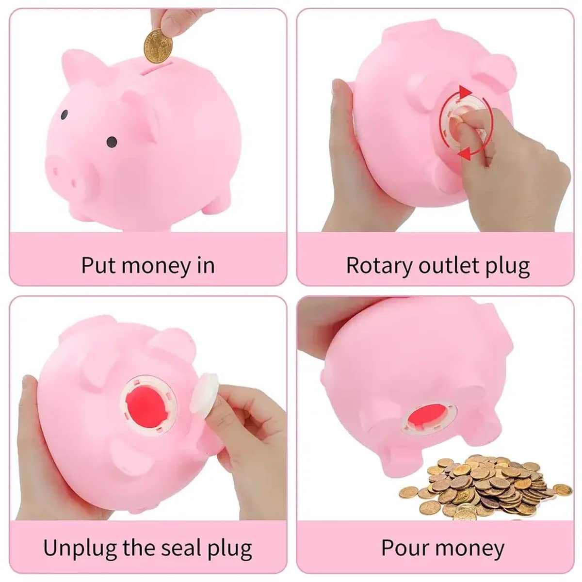 Hucha cerdita rosa – Dinero bien guardado con cara simpática