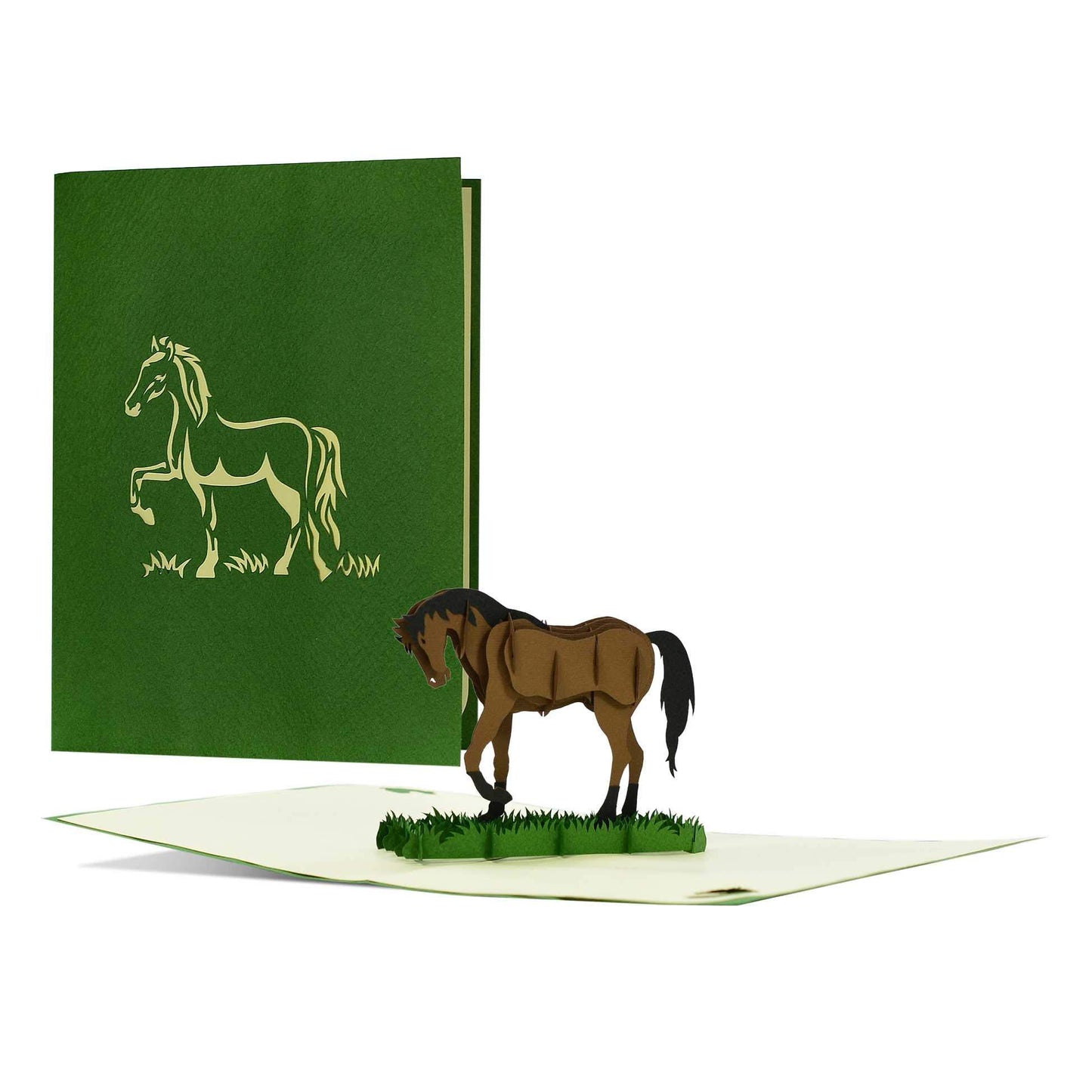 Tarjeta caballo 3D – Un trote que deja huella al abrirla