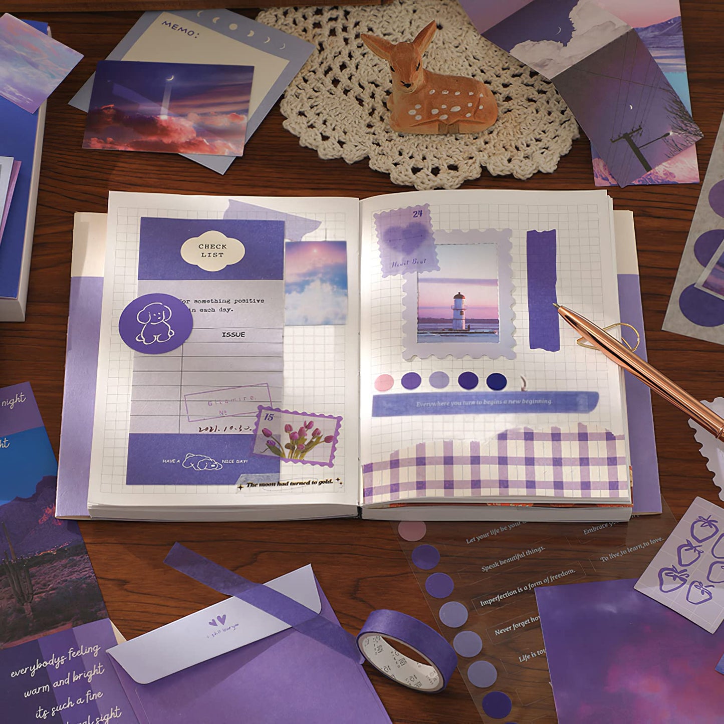 Kit scrapbook estético – 351 piezas de pura inspiración